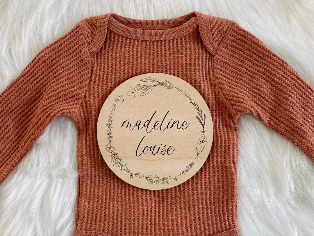 Floral Birth Announcement Sign for Hospital | Personalized Wooden Name ...