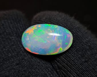 Natural Ethiopian Fire Opal Cabochon, Oval Gemstone, December Birthstone