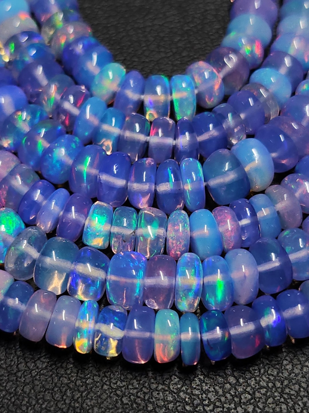 Purple Fire Natural Ethiopian Opal Beads Strand 16 Inch ,5mm Smooth ...