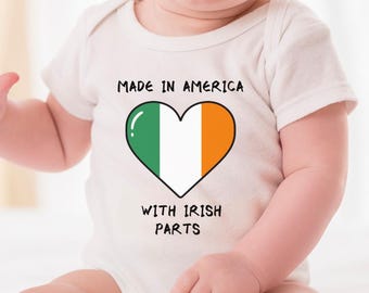 Cadeau body pour bébé Irlande fabriqué aux États-Unis avec partie irlandaise Cadeau drôle de baby shower pour nouveau-né Joli drapeau colombien Révélation de grossesse pour bébé