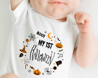 Body bébé sur le thème d'Halloween, idéal pour une tenue d'automne, idées cadeaux pour une baby shower, étape importante de la vie de bébé, adorable tenue de saison