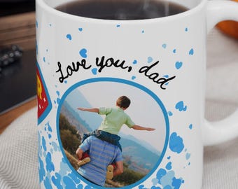 Tasse à café papa personnalisée photo personnalisée Super cadeau papa pour l'anniversaire des pères, des idées pour les amateurs de café, une idée cadeau parfaite pour la fête des pères pour lui