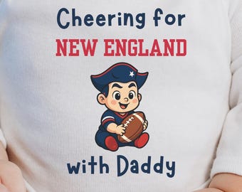 Équipement personnalisé pour le jour du match pour bébé de la Nouvelle-Angleterre Idées d'équipement de football du dimanche Premier dimanche Cadeaux de fête prénatale de sport pour les nouveaux parents