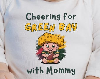 Body bébé personnalisé pour regarder un match de football à Green Bay avec maman ou papa Wisconsin First Sport hayon cadeaux pour baby shower