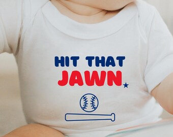 Philly Baseball-Baby-Bodysuit-Geschenk Hit dass Jawn Spiel-Tag Outfit für Baby- und Kleinkind-Baseball-Fan-Babyparty-Sportgeschenk Roter Oktober