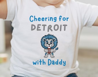 Baby Body Detroit Football Gear Schauen mit Mama oder Papa Outfit Erste Tailgate Saison Neugeborenen Outfit Benutzerdefinierte Baby Löwe Kleidung Geschenk