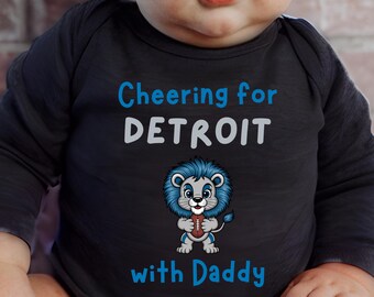 Body bébé Cleveland Football Gear avec maman ou papa tenue premier hayon saison nouveau-né tenue personnalisé bébé lion vêtements cadeau