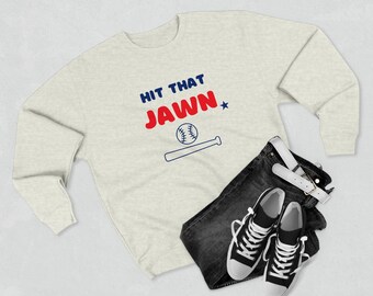 Unisex Philly Baseball Crewneck Sweatshirt Hit That Jawn Baseball season gift Red October Ring the bell