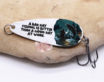 Preferiría tener un mal día de pesca: regalos de pesca para él, cumpleaños, Navidad, pescador