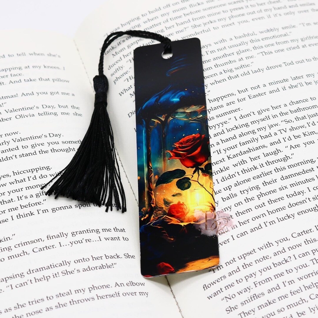Rose Bookmark Metal With Tassel: Bookish Merch, Gifts for Book Lovers ...