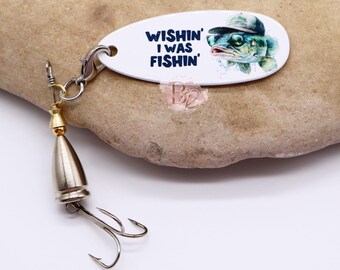 Señuelo de pesca divertido "Ojalá estuviera pescando": regalos de pesca para hombres, amistad, cumpleaños, Navidad, pescadores