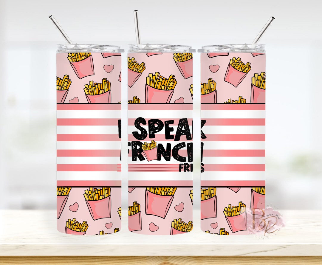 French Fries 20oz Skinny Tumbler With Straw French Fries Tumbler Gift