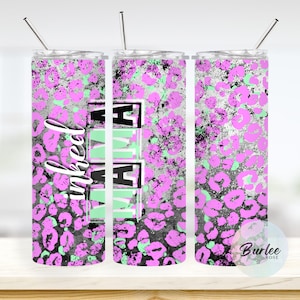 Inked Mama 20oz Skinny Tumbler With Straw Mama Tumbler Cup Gift Mothers Day Gift For Mom Birthday Gift Mom Mama Gifts Leopard Tattoo Gifts