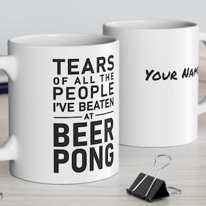 Beer Pong Trophy-mok Grappig cadeau uit het Midwesten, 11 oz-mok in wit of zwart, grappig citaat van Beer Pong