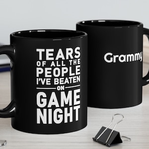 Taza para noche de juegos, regalo para noche de juegos de mesa, regalo para juego de mesa, regalos para juegos de mesa, regalos para juegos de cartas, copa trofeo personalizada para noche de juegos familiares