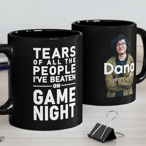 Game Night trophy Gamer mug Board game gift Personalized Award Video Game trophy for Family Game Night Boardgame 11 oz Mug in White or Black