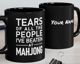 Mahjong Tasse, lustige Mahjong Trophäe, individuelles Geschenk für Mahjong Spieler, personalisierte Mahjong Geschenke, Mahjong Zubehör, niedliche Mahjong Champion Tasse