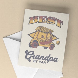 Carte imprimable pour grand-père Carte de golf Carte de fête des pères pour grand-père Golf Cartes de fête des pères Cadeau de golf Téléchargement numérique Meilleur grand-père par Par