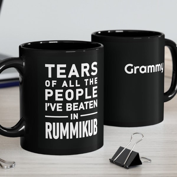 Rummikub Trophy Mug, Funny Custom Rummikub gift, Personalized Rummikub 11 oz. Champion Cup, Tears of all the people I've beaten at Rummikub
