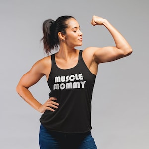 Muscle Mommy Tank top Funny Gym top for women, Muscle Mommy shirt, Bella Canvas Unisex Jersey Tanktop, 5 colors