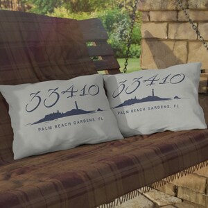Anpassad postnummerkudde Postnummerpresent Utomhuskudde Personliga stadsminnessaker Present med nautiskt tema Kusthuskudde Strandheminredning bild 2