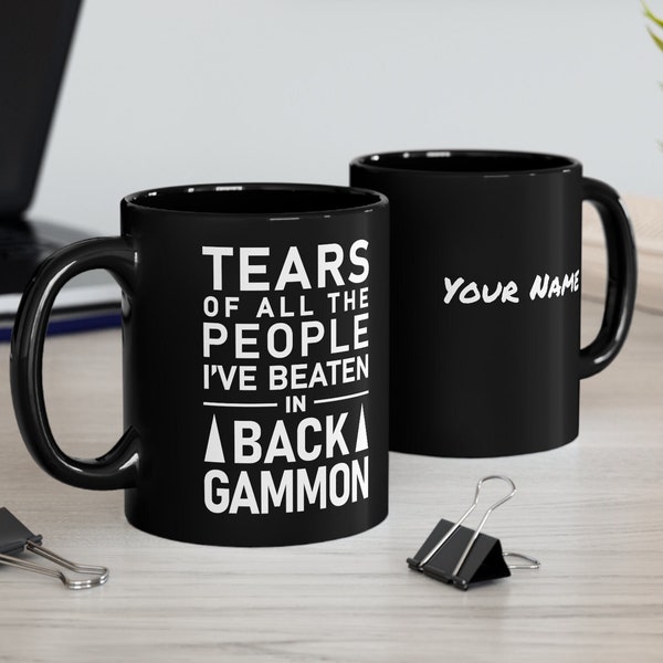 Funny Backgammon Trophy mug, Gift for Backgammon lovers, Backgammon Champion mug, 11 oz Mug in White or Black