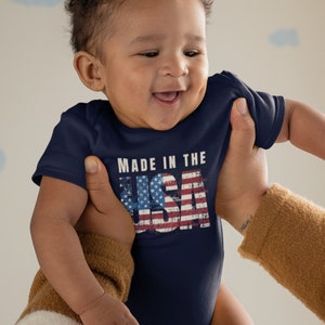First 4th of July Baby Bodysuit Infant Fourth of July outfit Fourth of July Infant clothing &quot;Made in the USA&quot; Funny Baby 4th of July Shirt