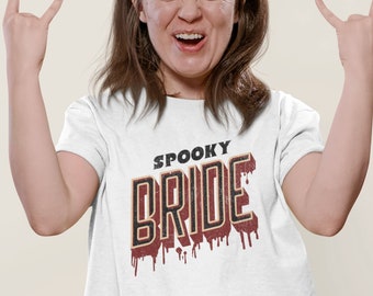Spooky Bride and Bridesmaid Tee Halloween Bachelorette Party Shirt Halloween Bridal Party tshirt Spooky Bridesmaid Halloween Bachelorette