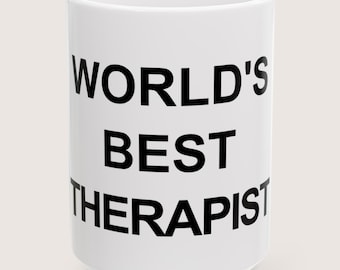 Världens bästa terapeutmugg, terapeutpresent, kontorspresent, rolig terapeutkaffemugg, födelsedags-/jul-/alla hjärtans dag-presenter till terapeut