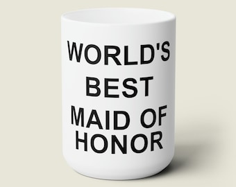 Regalo divertido para la propuesta de dama de honor, taza "La mejor dama de honor del mundo", regalos para la fiesta nupcial de The Office, regalo para la dama de honor de parte de la novia, regalo para la dama de honor