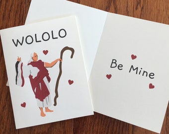 Age of Empires Valentines Day Card "WOLOLO Be Mine", AOE 2 monk/priest, Valentine's Card for Gaming Husband PC Video Gamer Boyfriend Gift