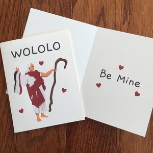 Tarjeta de San Valentín de Age of Empires "WOLOLO Be Mine", monje/sacerdote AOE 2, tarjeta de San Valentín para esposo, jugador de videojuegos, PC, novio, regalo