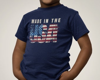 Fourth of July Toddler Boy Outfit 4th of July Shirt for Toddler Funny 4th of July t-shirt Little Boys Fourth of July tee "Made in the USA"