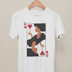 Black Queen of Hearts shirt Queen of Hearts Costume Afro Queen T-shirt Black Queen Tee Original Art, 10 Colors, Bella + Canvas 3001 t-shirt