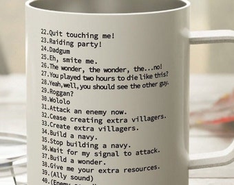 Taza de burlas de Age of Empires, regalo de jugador de AOE 2, merchandising de Age of Empires II, Sí, no a la comida, por favor, todos saluden al rey de los perdedores, linda ciudad, la aceptaré