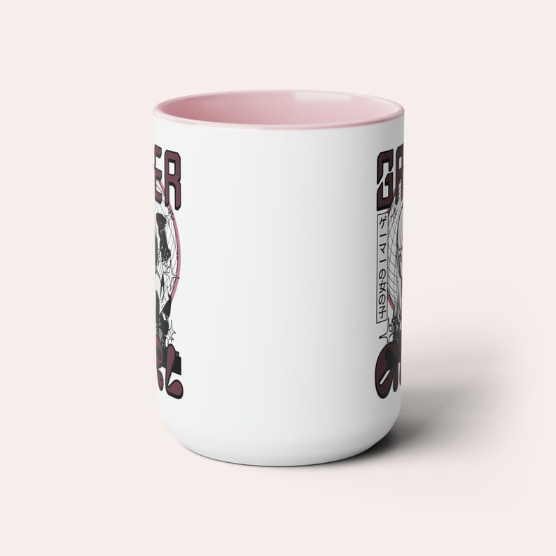 Gamer Girl Accessory Mug, Pink Gaming Gift for Gamer Girl Gifts for Video Gamer Pink Gaming Accessories, Two-Tone 15 oz Coffee Mug image 2
