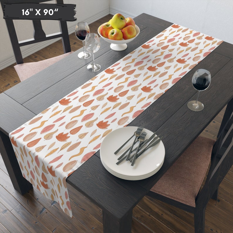 Fall Table Runner Thanksgiving Tablecloth Runner Colorful Autumn Leaves ...