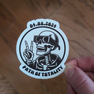 08.04.2024 Sticker Path of Totality Sticker personnalisé éclipse solaire totale pour l'Arkansas, le Texas, le Maine, l'Ohio, l'Illinois et l'Indiana