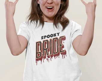 Spooky Bride Tshirt Halloween Bride Shirt Halloween Bachelorette Party Shirt Halloween Bridal Party Spooky Bridesmaid Gifts Halloween Shirt