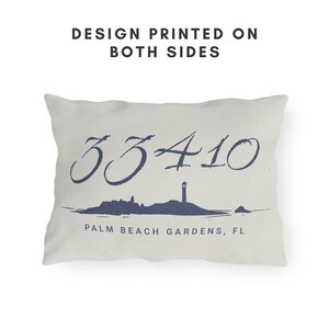 Anpassad postnummerkudde Postnummerpresent Utomhuskudde Personliga stadsminnessaker Present med nautiskt tema Kusthuskudde Strandheminredning bild 4