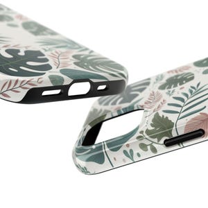 Lommerrijke esthetische telefoonhoes, iPhone/Samsung Tough-telefoonbeschermer, Monstera-bladeren/tropische planten/botanisch groen/Jungle Art, harde kaft afbeelding 7