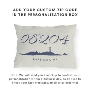 Anpassad postnummerkudde Postnummerpresent Utomhuskudde Personliga stadsminnessaker Present med nautiskt tema Kusthuskudde Strandheminredning bild 3