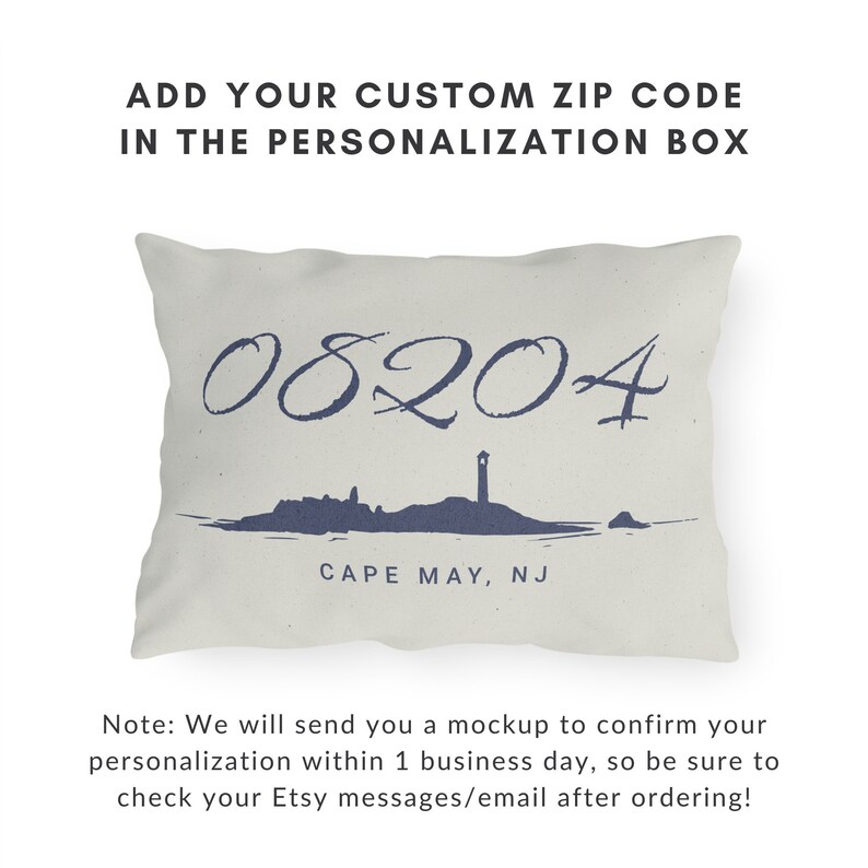Anpassad postnummerkudde Postnummerpresent Utomhuskudde Personliga stadsminnessaker Present med nautiskt tema Kusthuskudde Strandheminredning bild 3