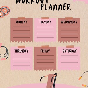 Planner, Workout Planner, Fit Planner, PlanIT, Fitness Planner, Weekly Planner, One Pager, Pink Sheet