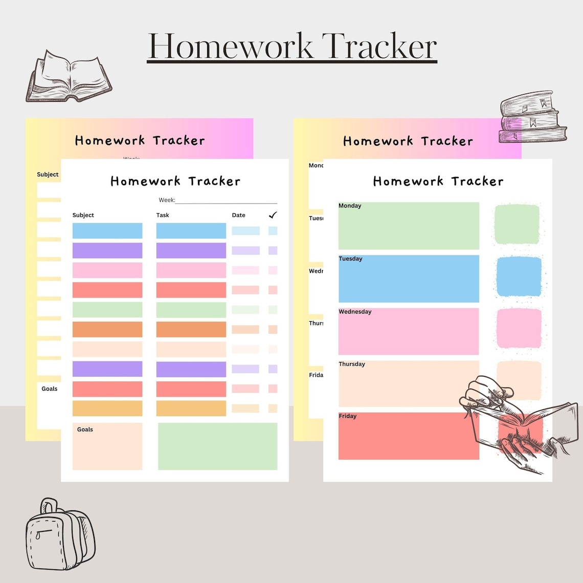 Homework Planner to Print Out Printable Timetable printable - Etsy
