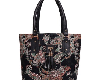 Women's Handbag (BLACK PRINT_Black)