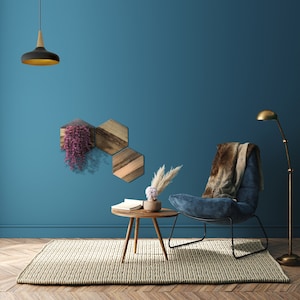 1 sechseckiger Wandpflanzer + 2 Wandfliesen. Einzigartiger vertikaler Garten. Handgefertigte sechseckige Pflanztöpfe. Keramik. Nachhaltige, originelle Deko-Geschenke.
