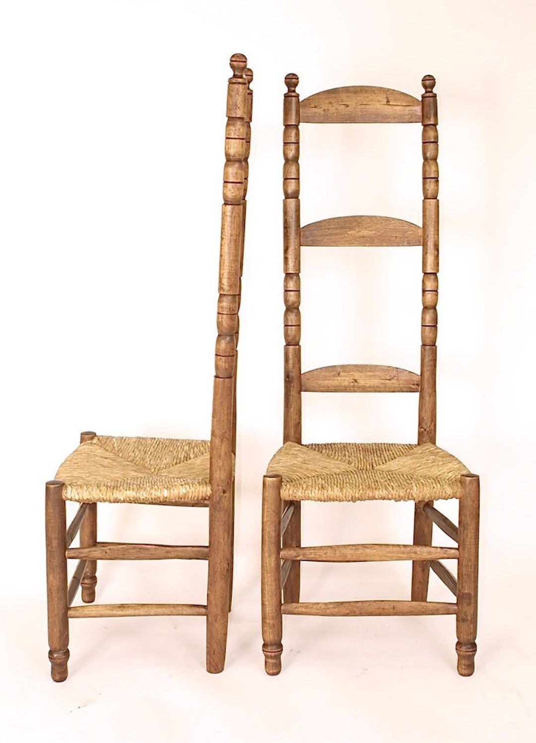 Highback French Country Rush Seat Chairs, Pair Etsy
