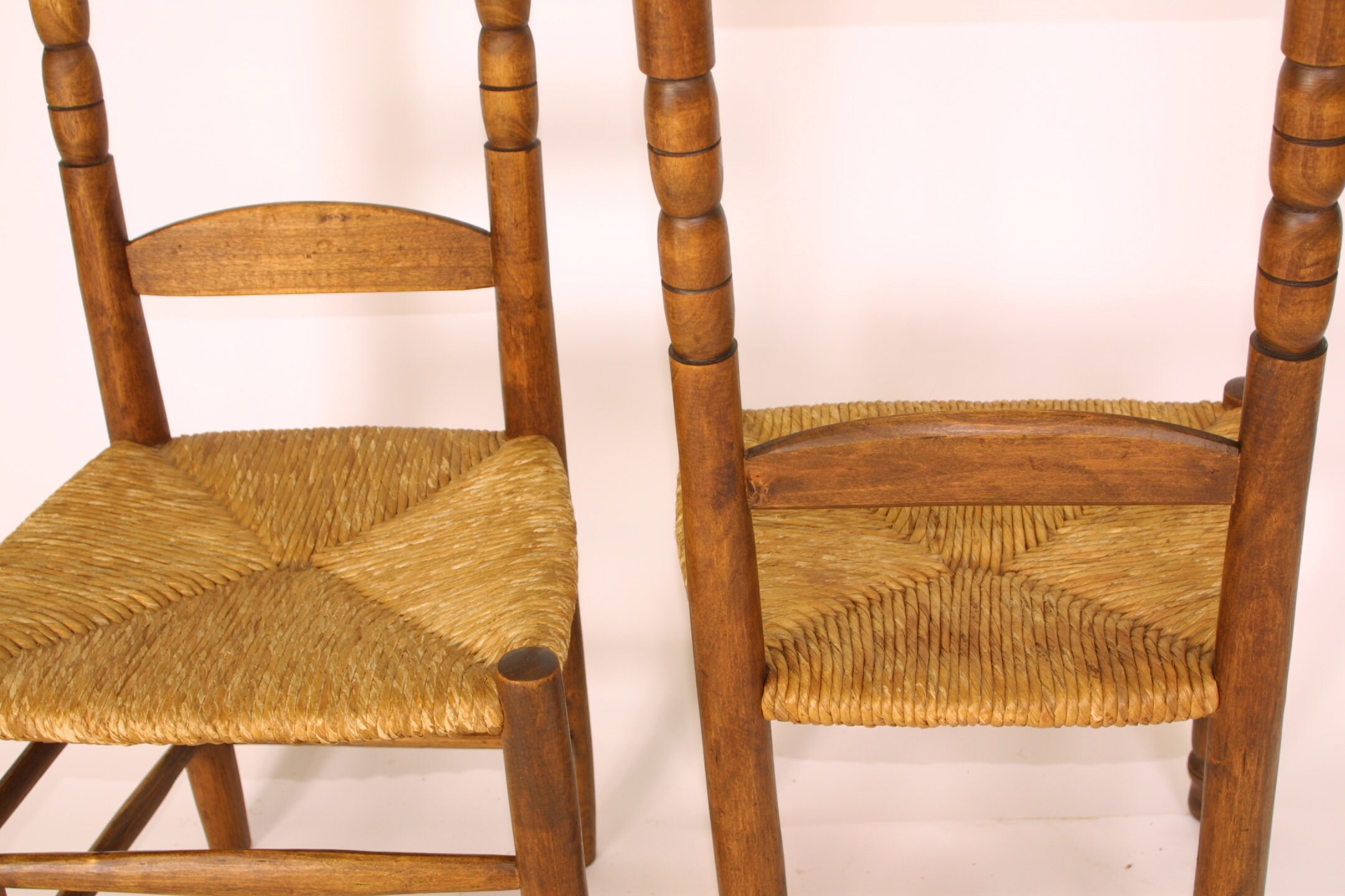 Highback French Country Rush Seat Chairs, Pair Etsy