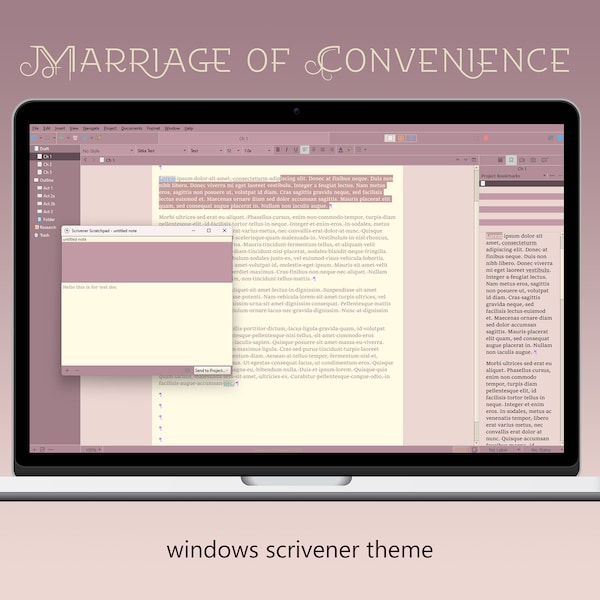 Scrivener Windows Theme | Marriage of Convenience